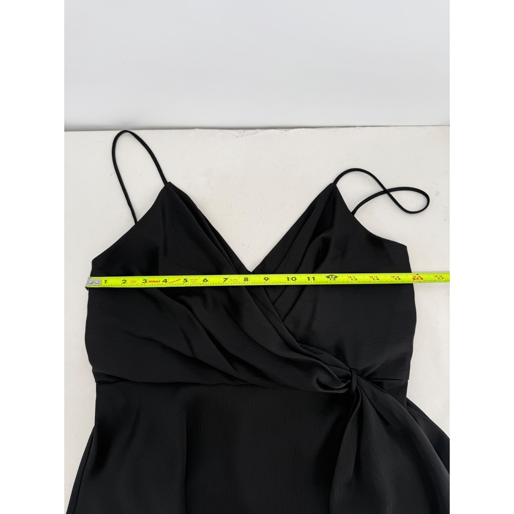ASTR The Label Womens Black Wrap Peplum Camisole Side Tie V-Neck Top Sz S - Picture 5 of 10